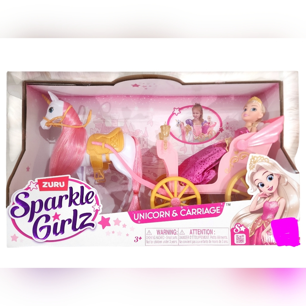 ZURU *Sparkle Girlz* Princess, Unicorn, and Carriage set! BIG! NEW IN BOX!